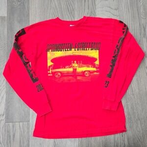Springsteen & E Street Band 2023 Tour Long Sleeve Red Graphic T-Shirt Mens Med